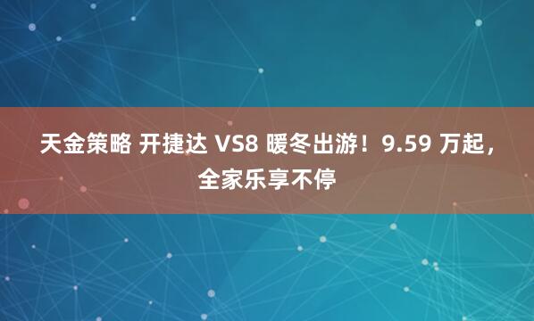 天金策略 开捷达 VS8 暖冬出游！9.59 万起，全家乐享不停